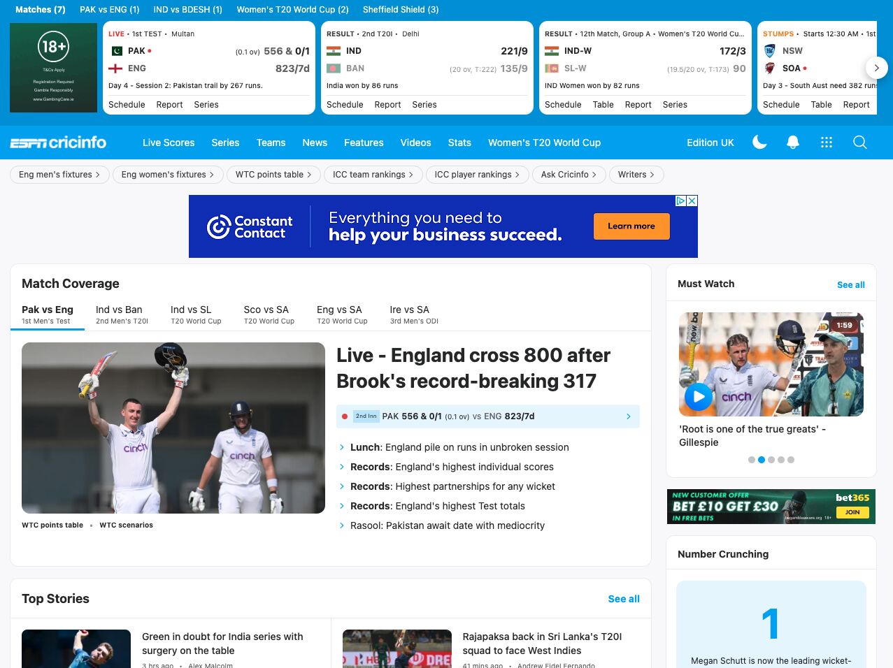 cricinfo - gold standard seo and eeat